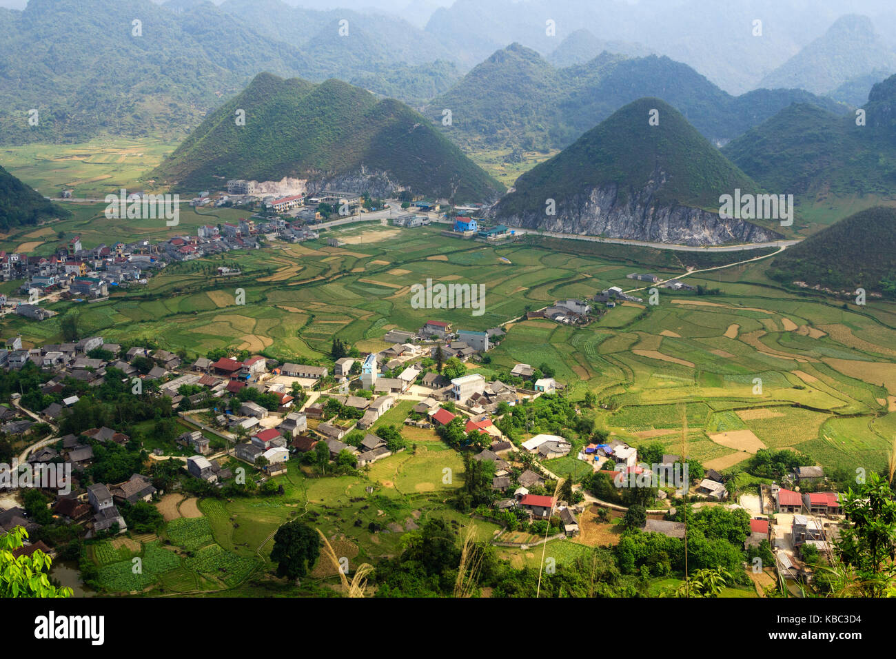 Tam Son town, Quan Ba, Ha Giang, Vietnam. Quan Ba is a rural district of Ha Giang province in the Northeast region of Vietnam. Stock Photo