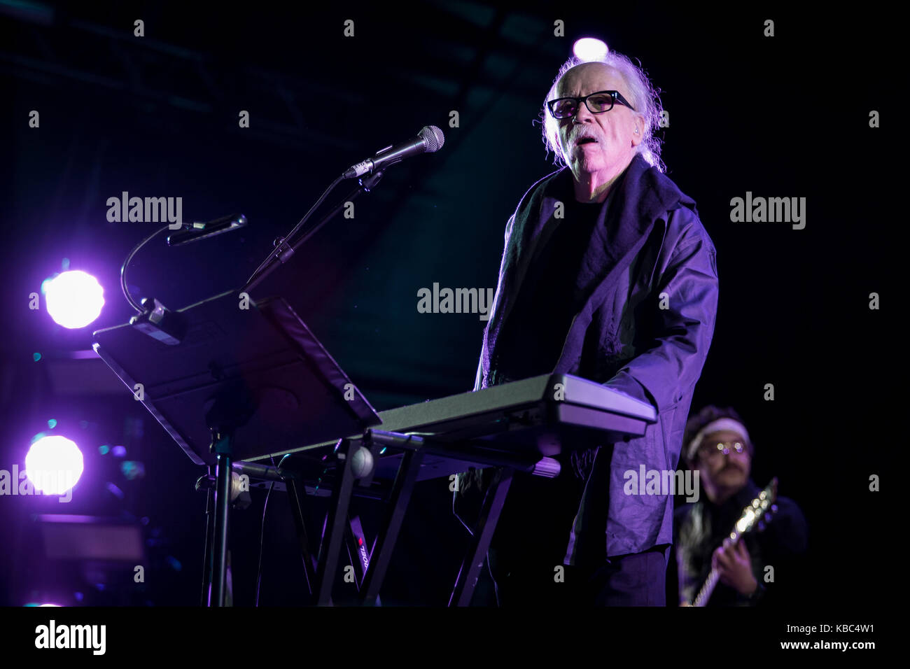 The American musician, screenwriter and film director John Carpenter performs a live concert at the Spanish music festival Primavera Sound 2016 in Barcelona. John Carpenter is commonly known for his horror and science fiction films from the 1970s and 1980s. Spain, 02/06 2016. Stock Photo