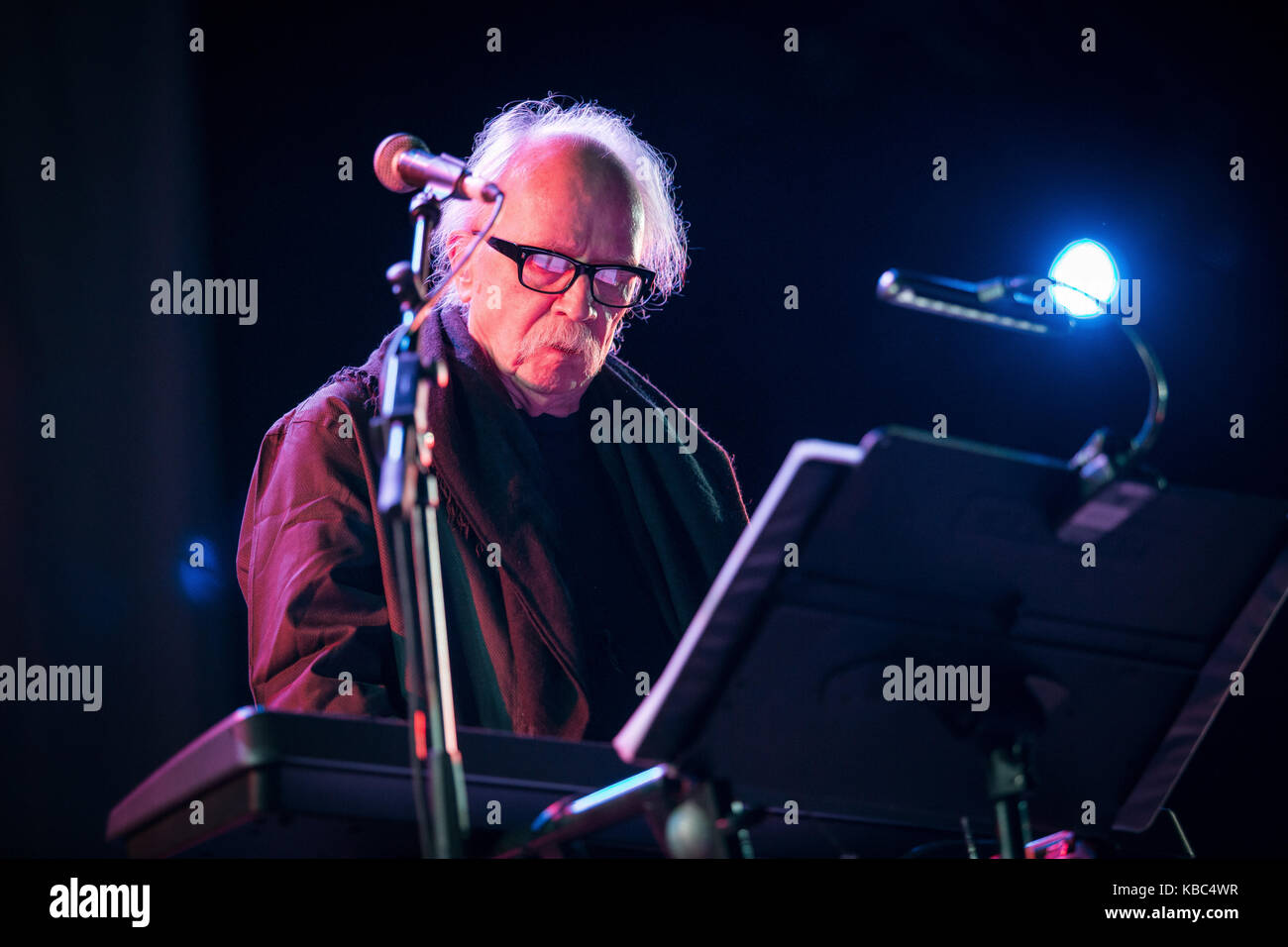 The American musician, screenwriter and film director John Carpenter performs a live concert at the Spanish music festival Primavera Sound 2016 in Barcelona. John Carpenter is commonly known for his horror and science fiction films from the 1970s and 1980s. Spain, 02/06 2016. Stock Photo