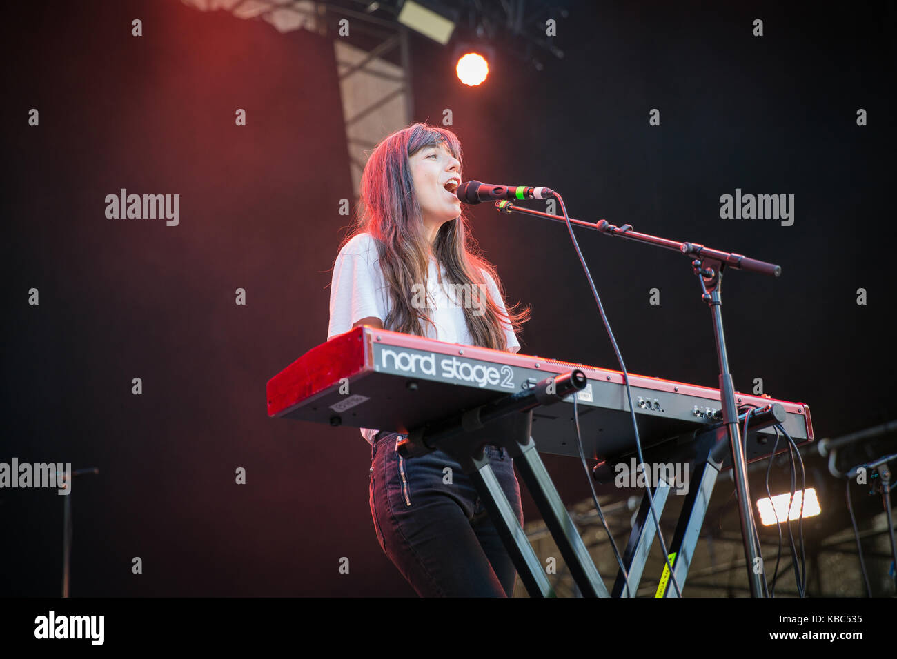 The American singer, musician and composer Julia Holter performs a live concert at the Norwegian music festival Øyafestivalen 2016 in Oslo. Norway, 11/08 2016. Stock Photo