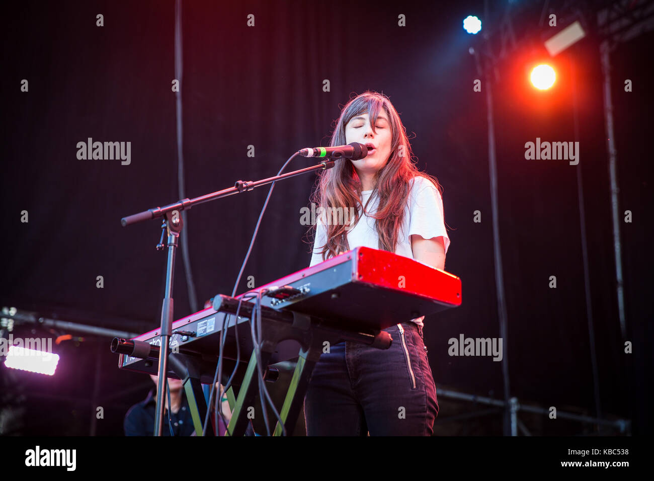 The American singer, musician and composer Julia Holter performs a live concert at the Norwegian music festival Øyafestivalen 2016 in Oslo. Norway, 11/08 2016. Stock Photo
