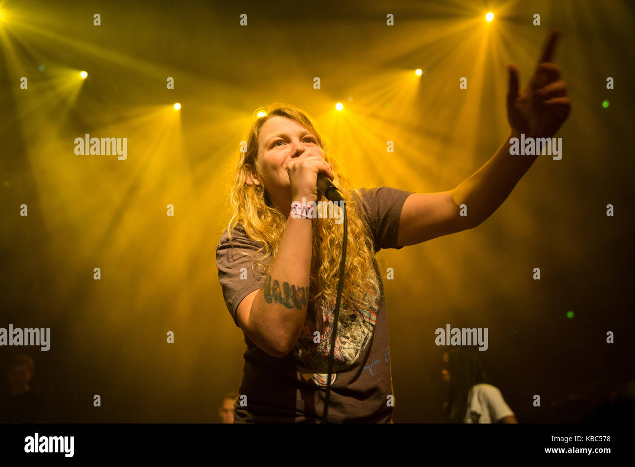 The English rapper, poet and spoken word artist Kate Tempest performs a live concert at Dutch showcase festival and music conference Eurosonic Festival 2015. Netherlands, 16/01 2015. Stock Photo