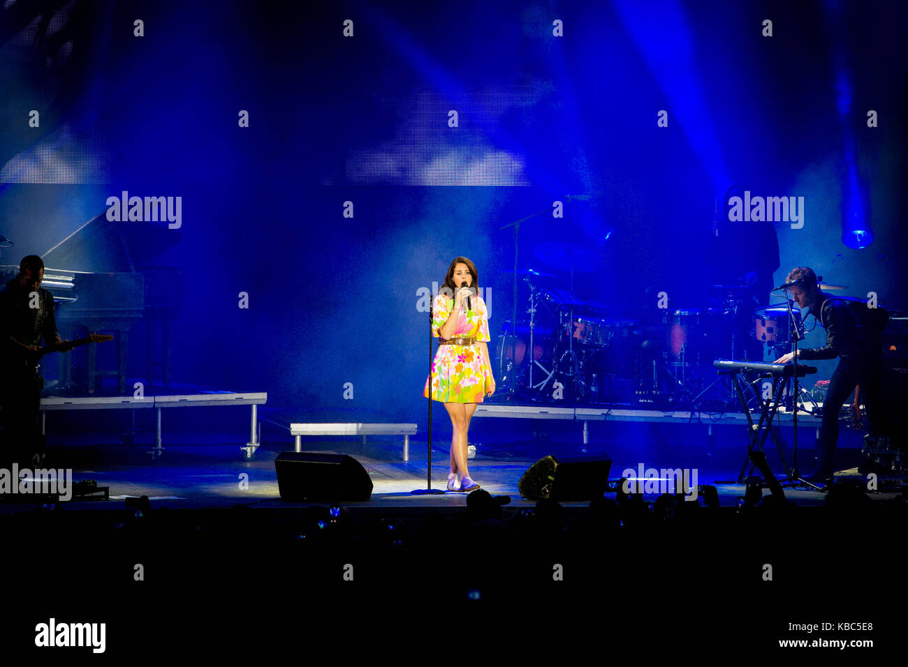The American singer, songwriter and musician Lana Del Rey performs a live concert at the Norwegian music festival Bergenfest 2014. Norway, 14/06 2014. Stock Photo