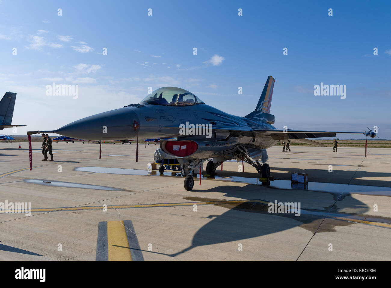 Belgian Air Component F-16 Demo Team, Airshow Festa al Cel Lleida (Lerida), Spain Stock Photo