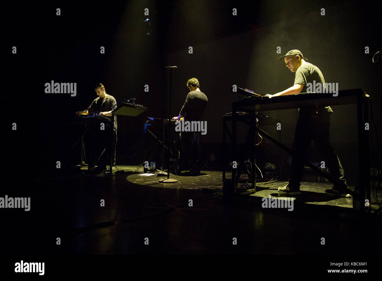 The electronic music project Moderat performs a live concert at Sentrum