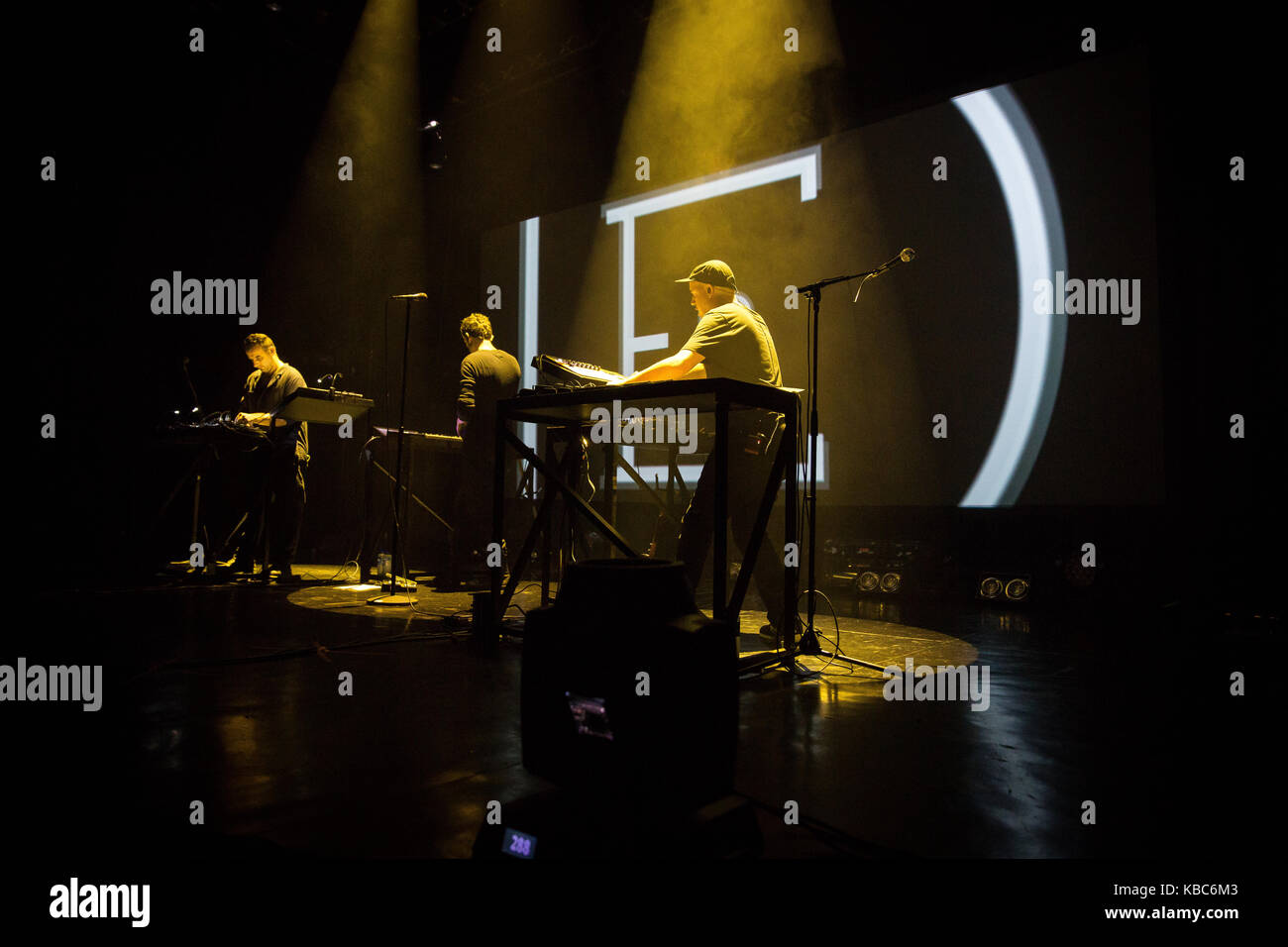 The electronic music project Moderat performs a live concert at Sentrum
