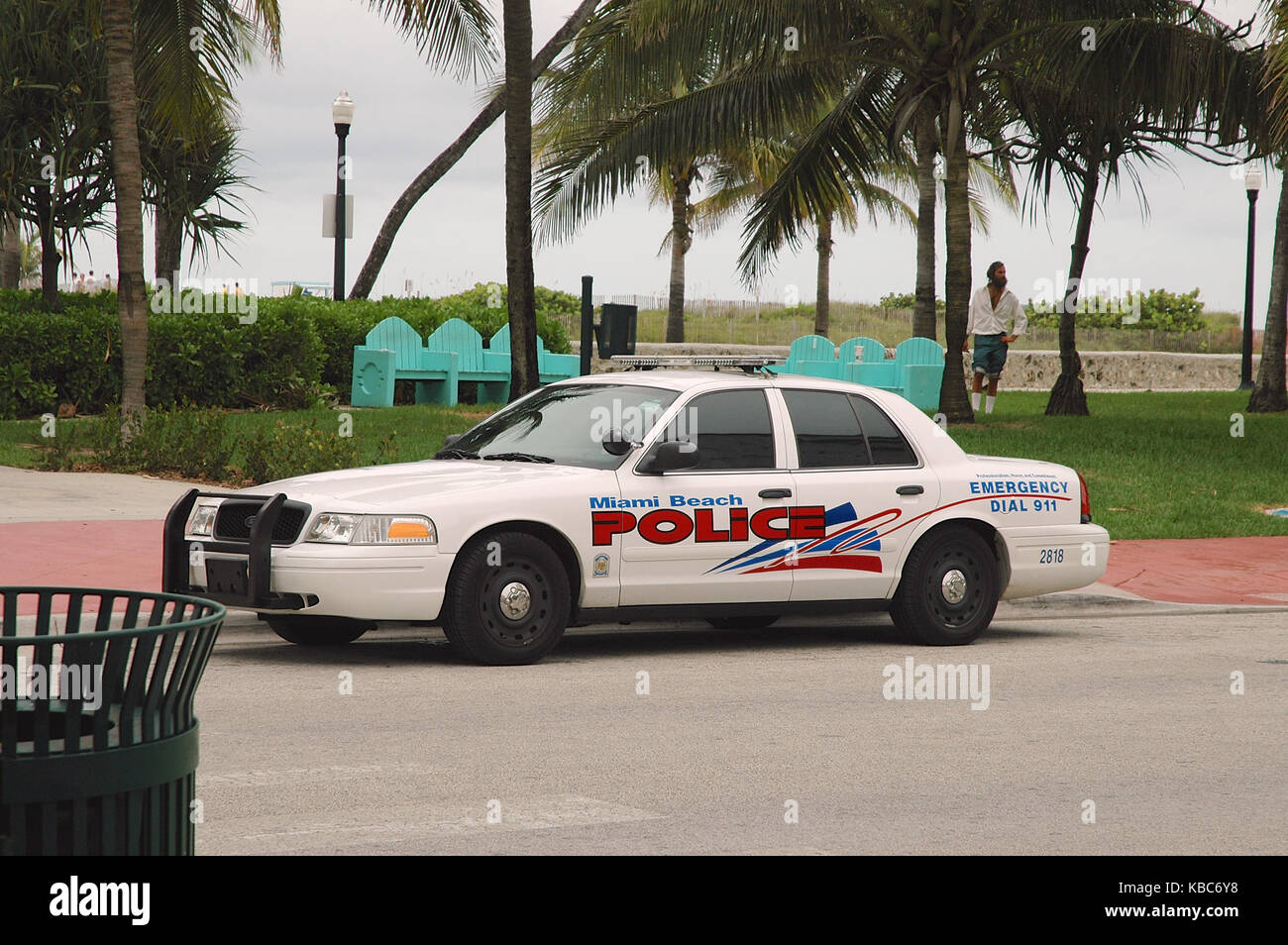 Miami Beach Police Car Stock Photo