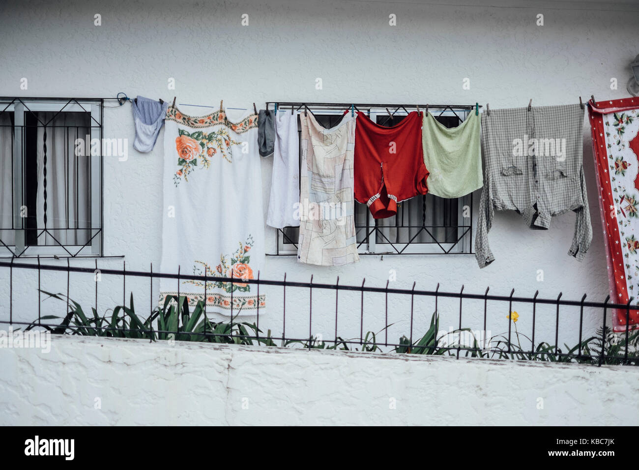 Laundry day in the countryside Stock Photo Alamy