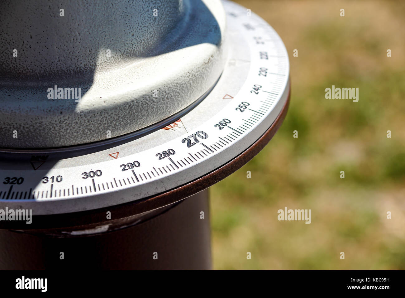 close up at numbers on compass and set of rulers Stock Photo