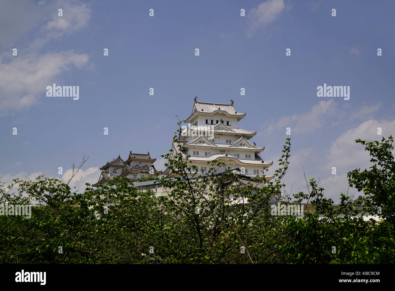 16th century Himeji Castle in Japan, also called the white Heron castle a UNESCO world heritage site. Stock Photo