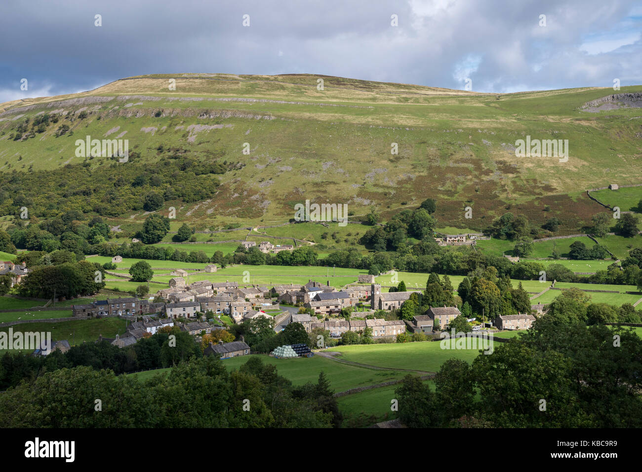 The village of Muker in Upper Swaledale, North Yorkshire, England. Stock Photo