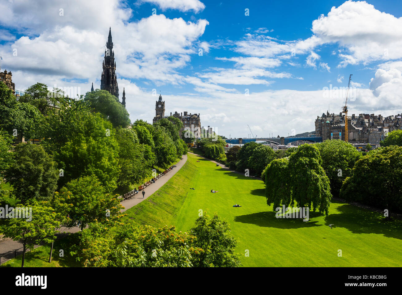 View over Princes Street Gardens, Edinburgh, Scotland, United Kingdom