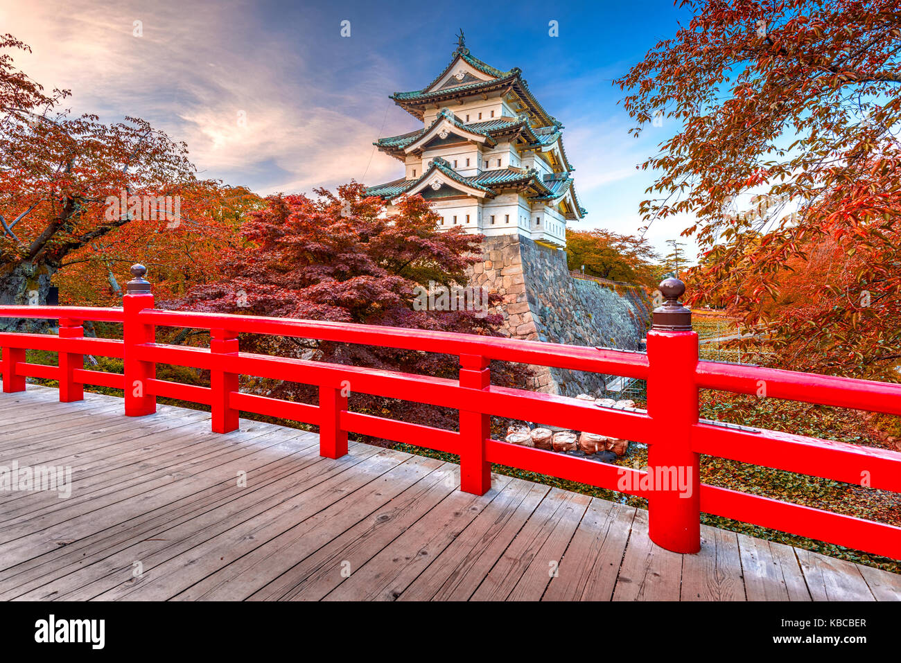 Hirosaki Castle in Hirosaki, Japan. Stock Photo
