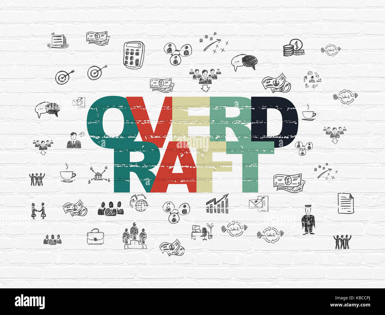 Business concept: Overdraft on wall background Stock Photo - Alamy