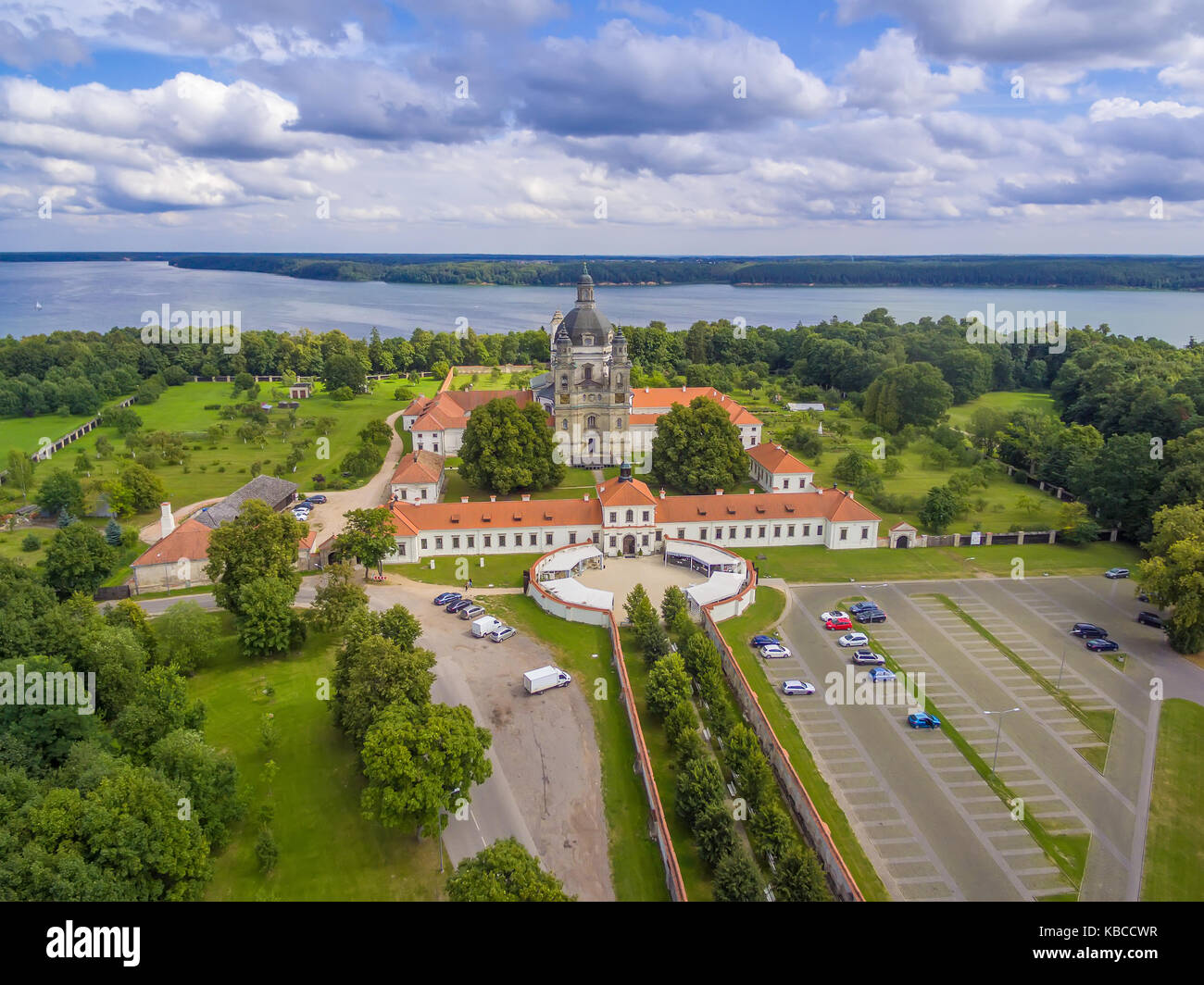 Kaunas, Lithuania: Pazaislis Monastery and Church, located on a peninsula in Kaunas Reservoir, in the summer Stock Photo