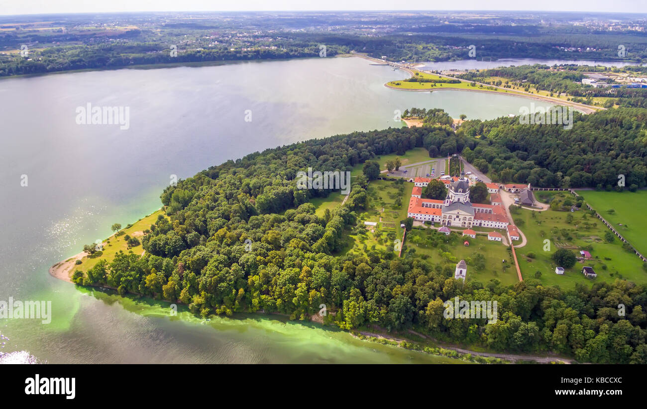 Kaunas, Lithuania: Pazaislis Monastery and Church, located on a peninsula in Kaunas Reservoir, in the summer Stock Photo