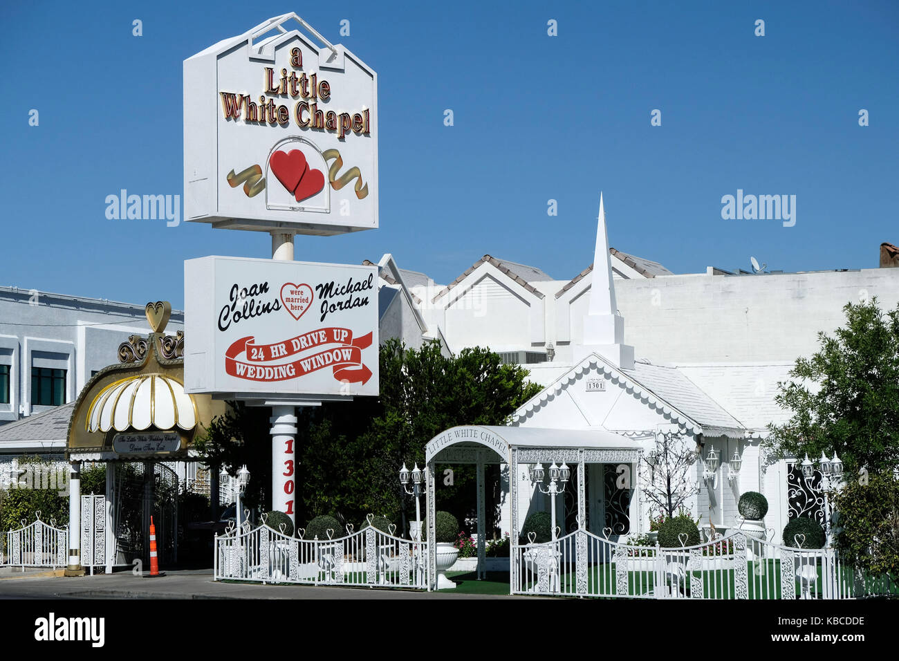 A Drive-thru wedding chapel on the strip in Las Vegas, Nevada, USA. Stock Photo