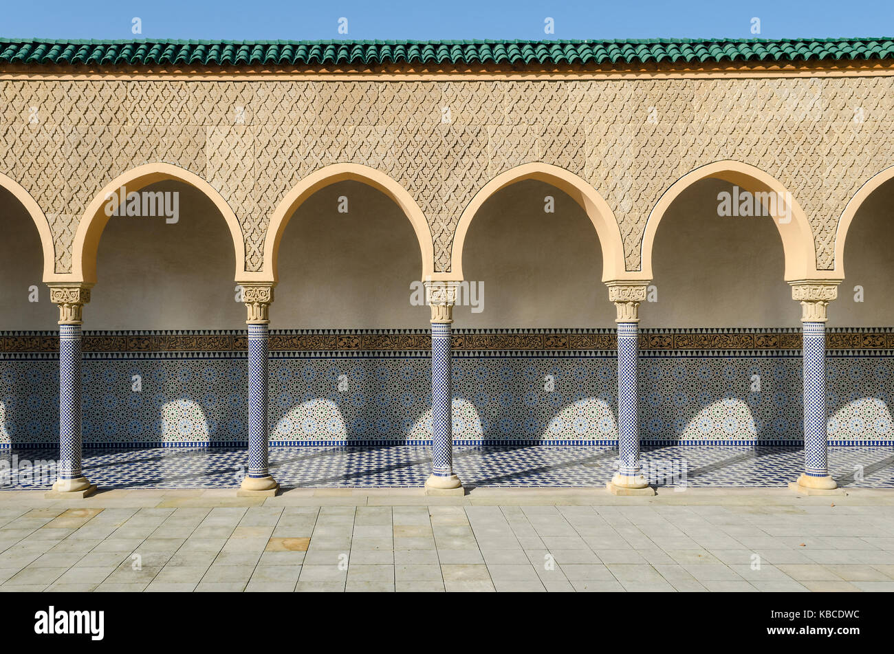 old arabic architecture with portico arcade colonnade Stock Photo