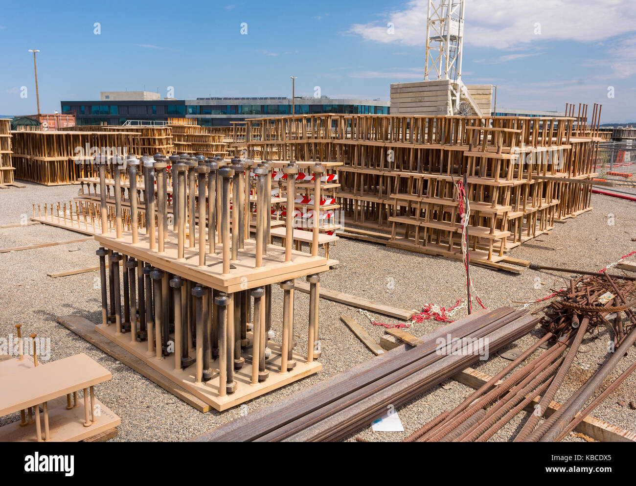 PROVENCE, FRANCE - ITER, International Fusion Energy Organization. Steel plates to be placed in concrete. Stock Photo