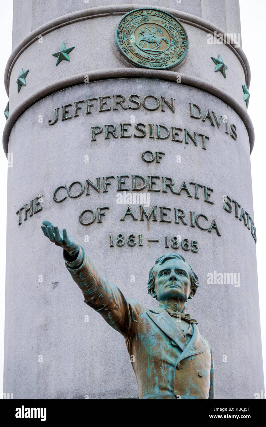 Richmond Virginia,Monument Avenue,Historic District,Civil War,Jefferson Davis Monument,VA170521149 Stock Photo