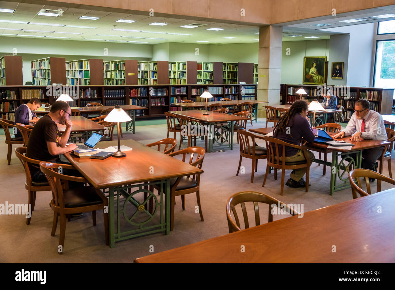 Richmond Virginia,Virginia historical Society,museum,library,reading room,interior inside,tables,VA170523004 Stock Photo