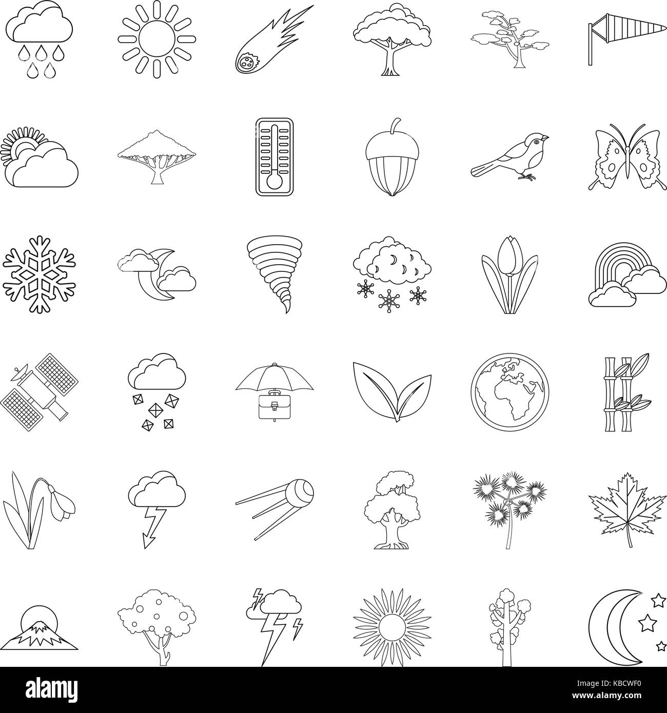 Umbrella icons set, outline style Stock Vector Image & Art - Alamy