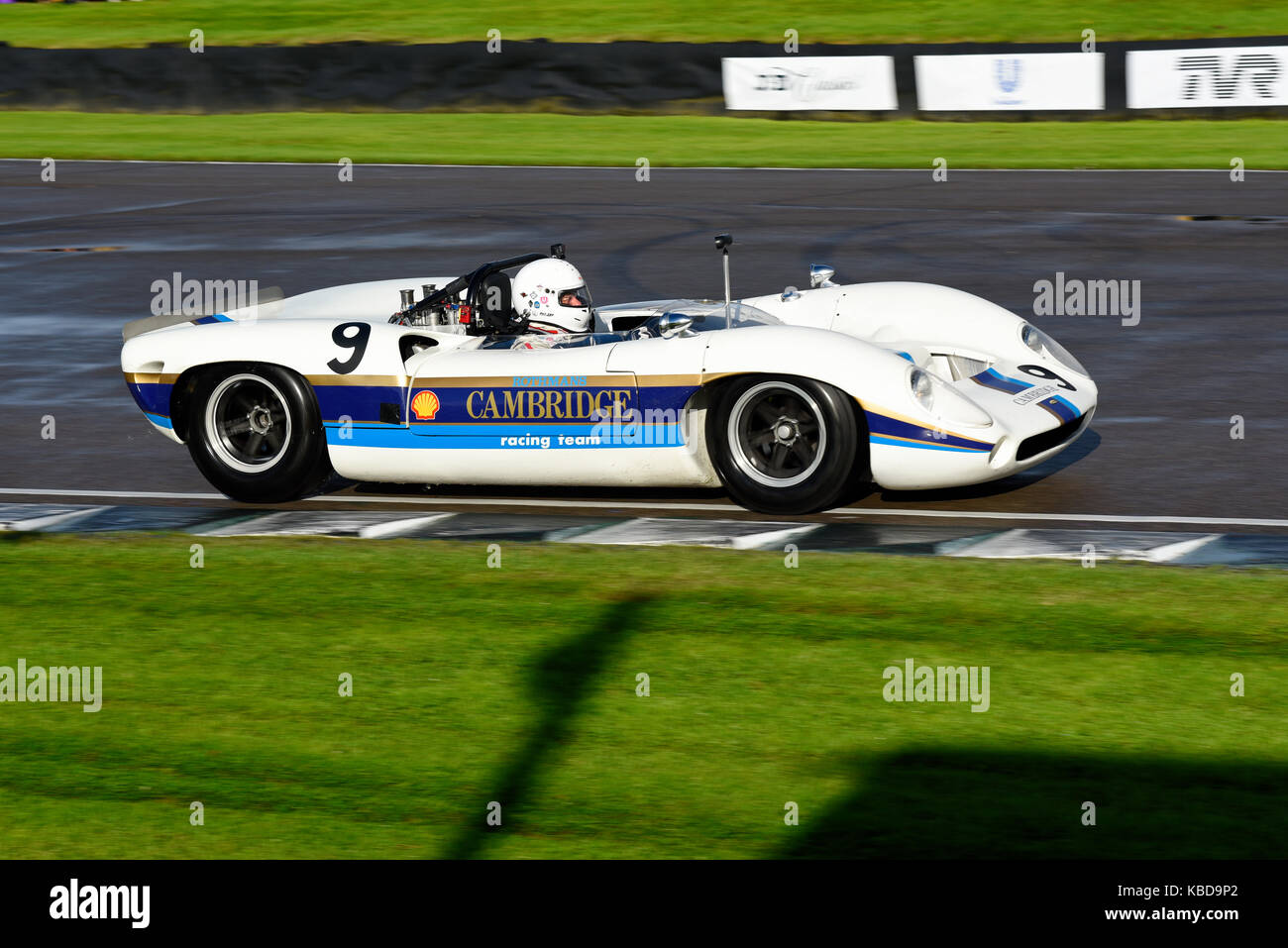 Lola Chevrolet T70 Spyder owned by Marshall Bailey driven by Gary Pearson racing in the Whitsun Trophy at Goodwood Revival 2017 Stock Photo