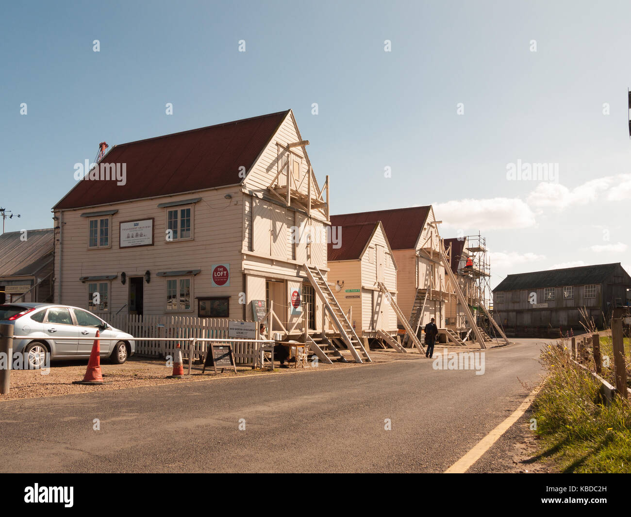 boat houses in tollesbury maldon wooden old unique; essex; england; UK