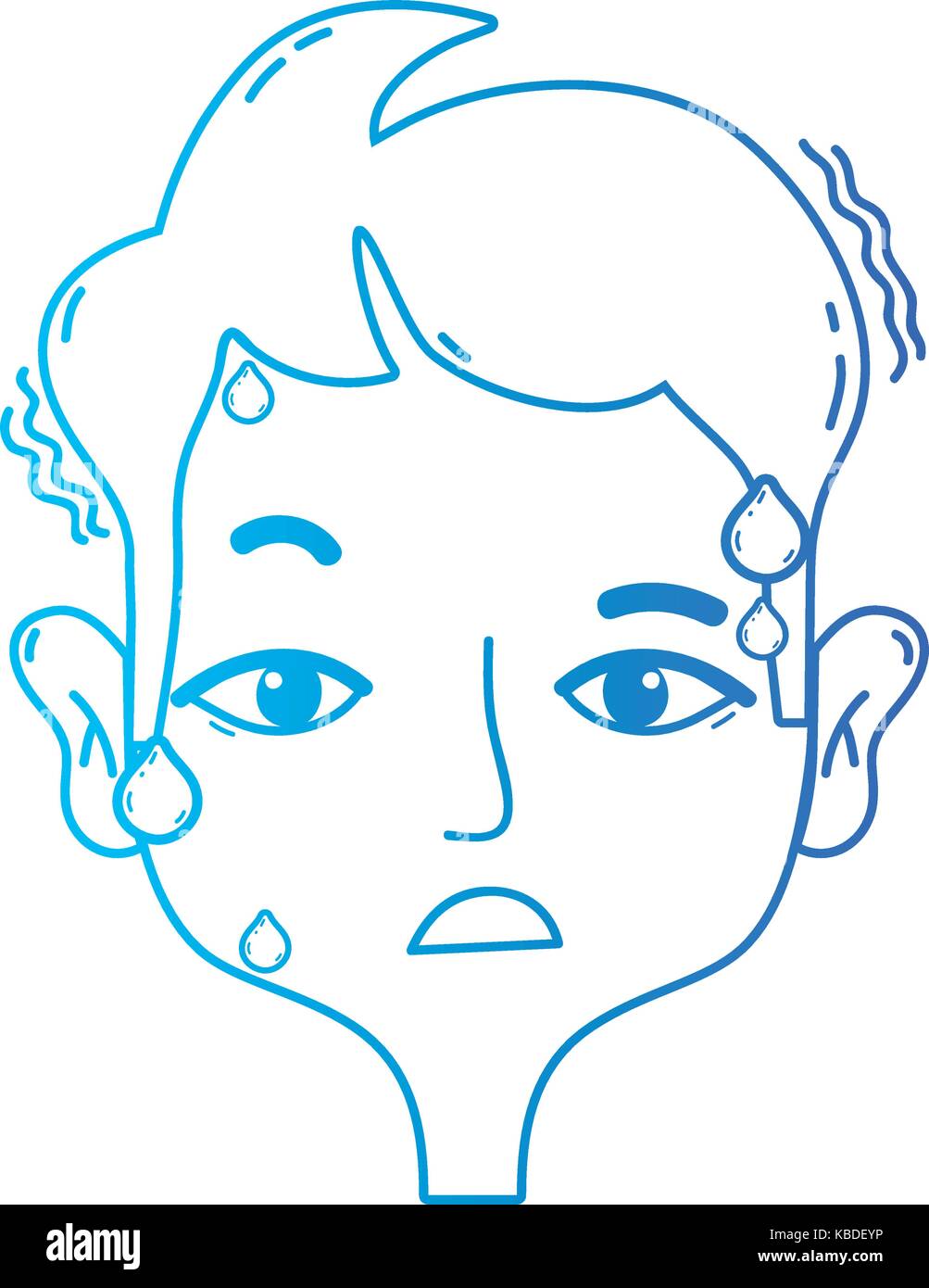 line man with headache sickness to stress problem Stock Vector Image ...