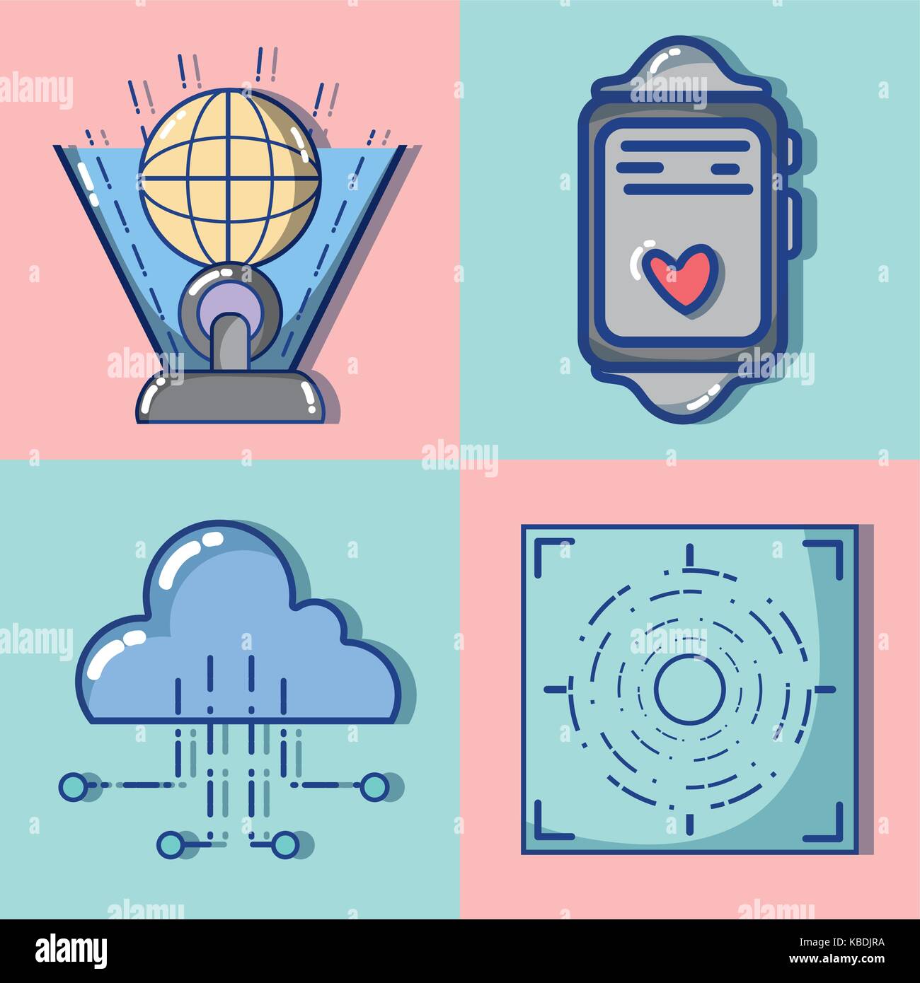 set 3d virtural videogame console technology Stock Vector Image & Art ...
