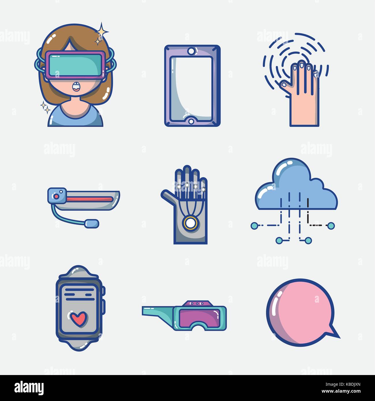 set 3d virtural videogame console technology Stock Vector Image & Art ...