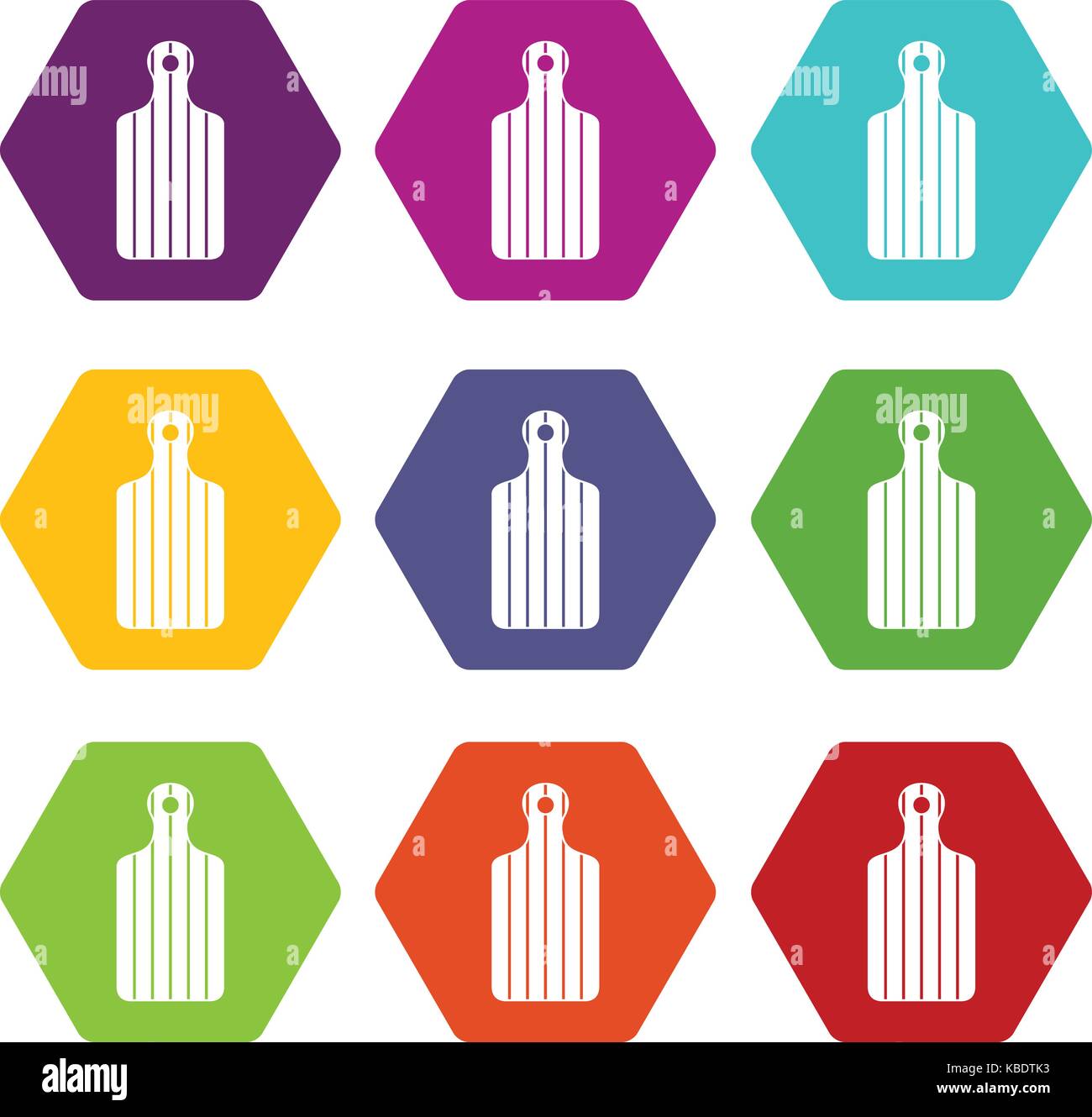 Cutting board icon set color hexahedron Stock Vector Image & Art - Alamy