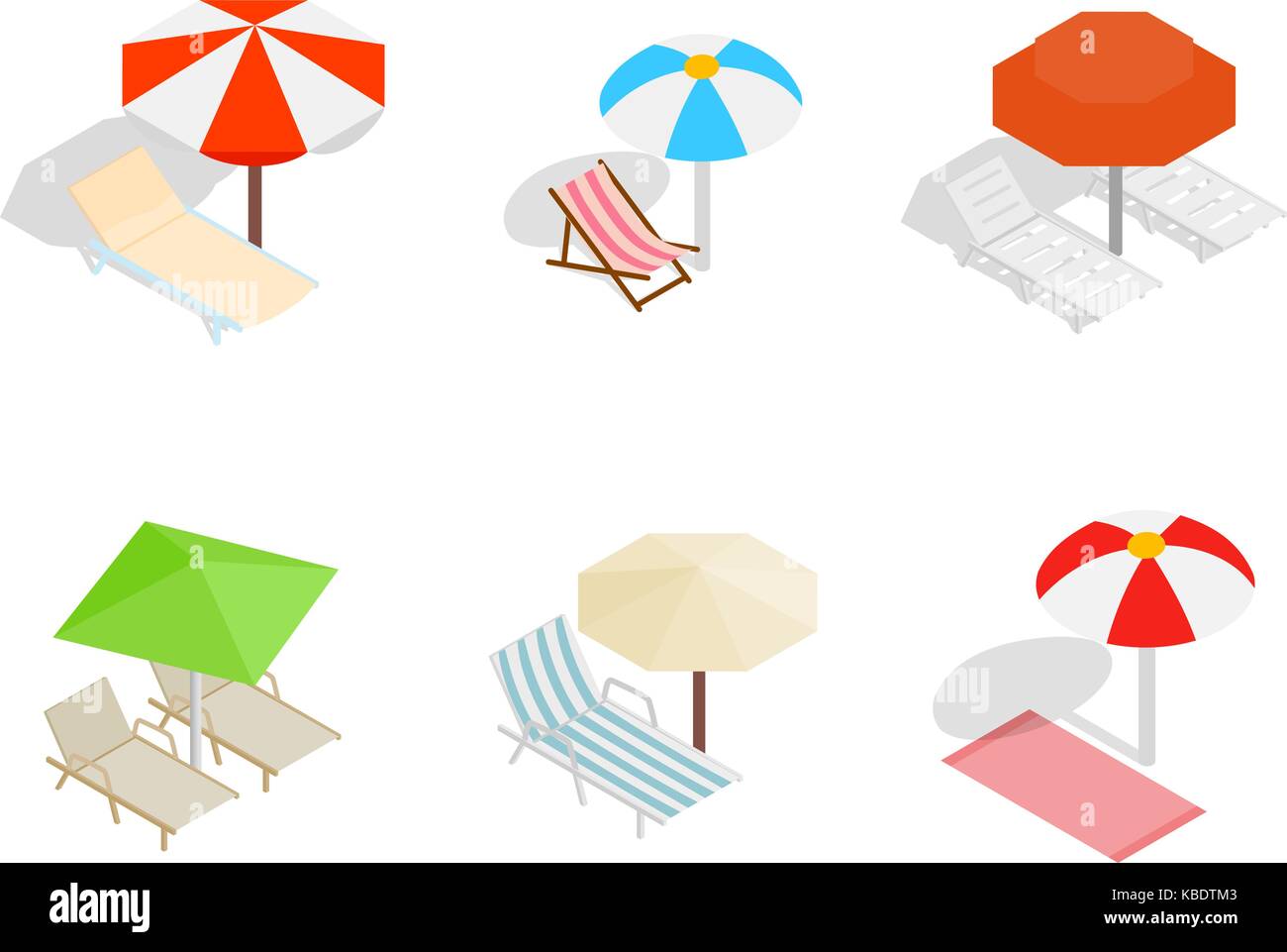 Deck chair icon set, isometric style Stock Vector Image & Art - Alamy