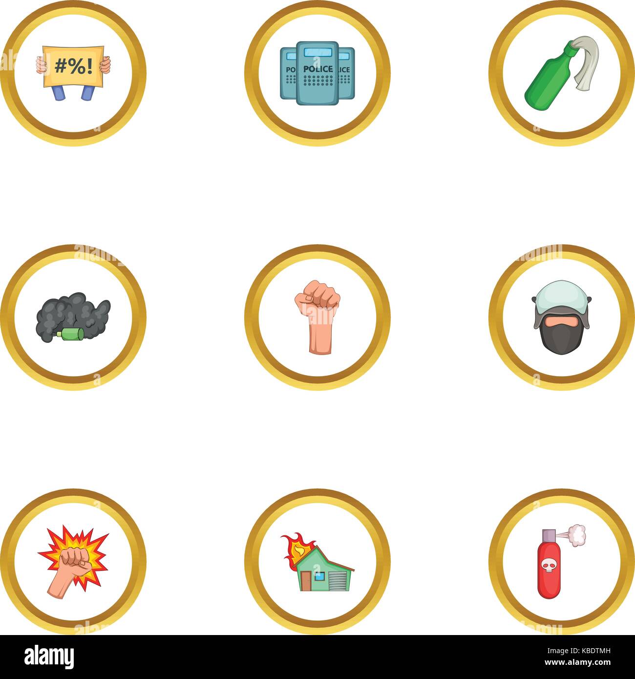 Demonstration icons set, cartoon style Stock Vector Image & Art - Alamy