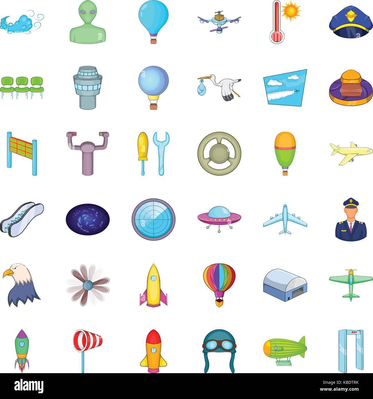 Aircraft icons set, cartoon style Stock Vector Image & Art - Alamy