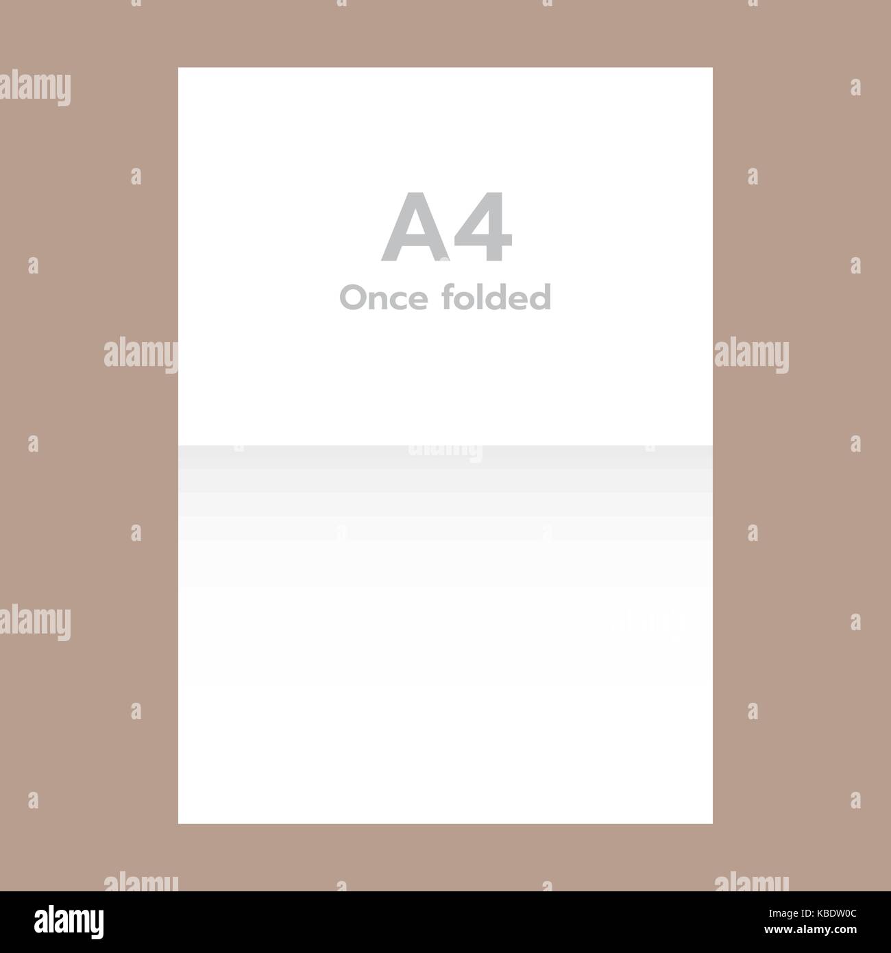 Once folded a4 paper mockup, realistic style Stock Vector Image & Art