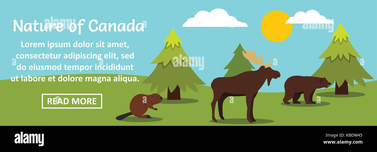 Nature of Canada banner horizontal concept Stock Vector
