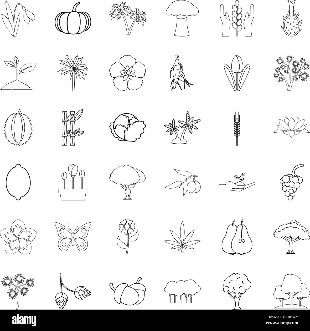 Growing icons set, outline style Stock Vector Image & Art - Alamy