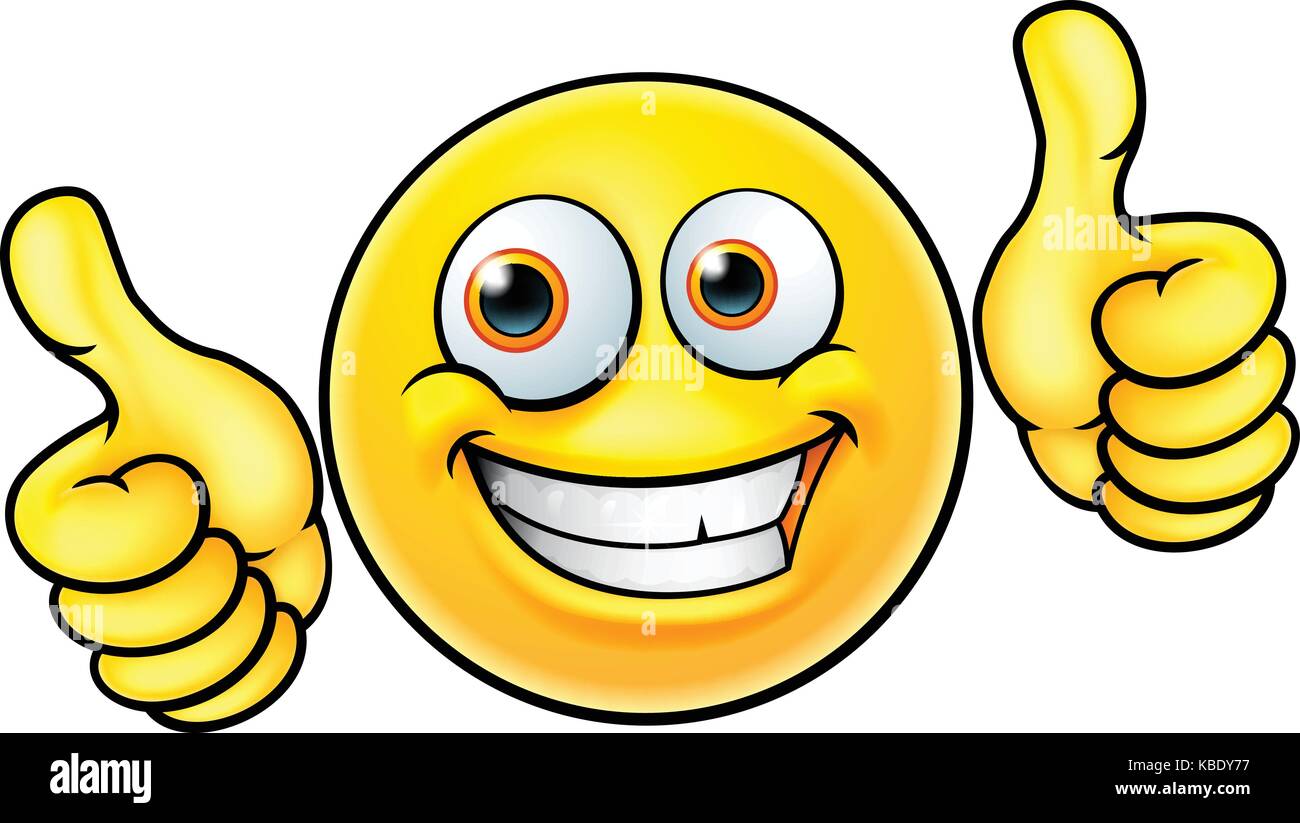 Happy Thumbs Up Emoji Emoticon Stock Vector Image Art Alamy