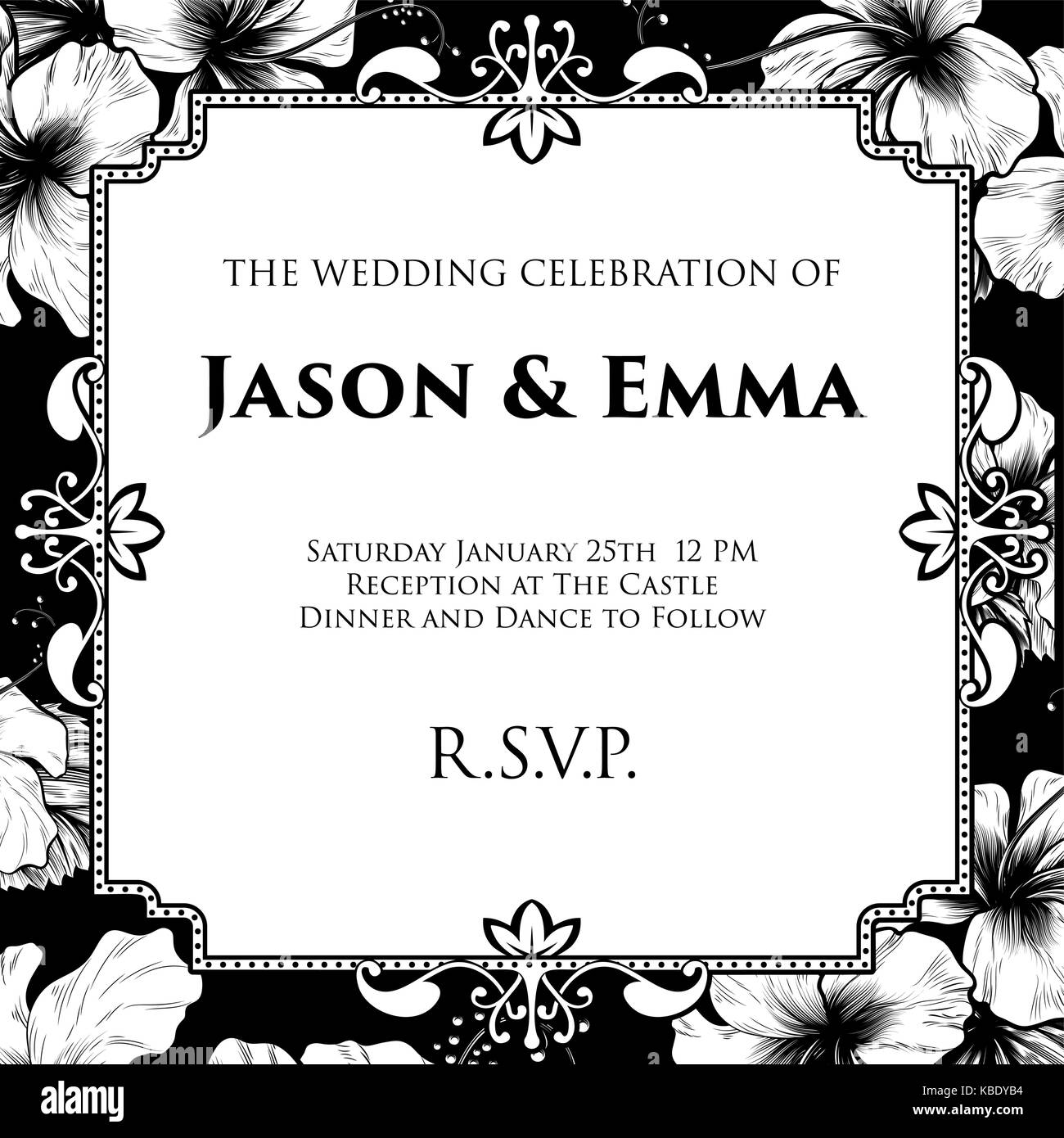 Wedding Invite Invitation Template Stock Vector
