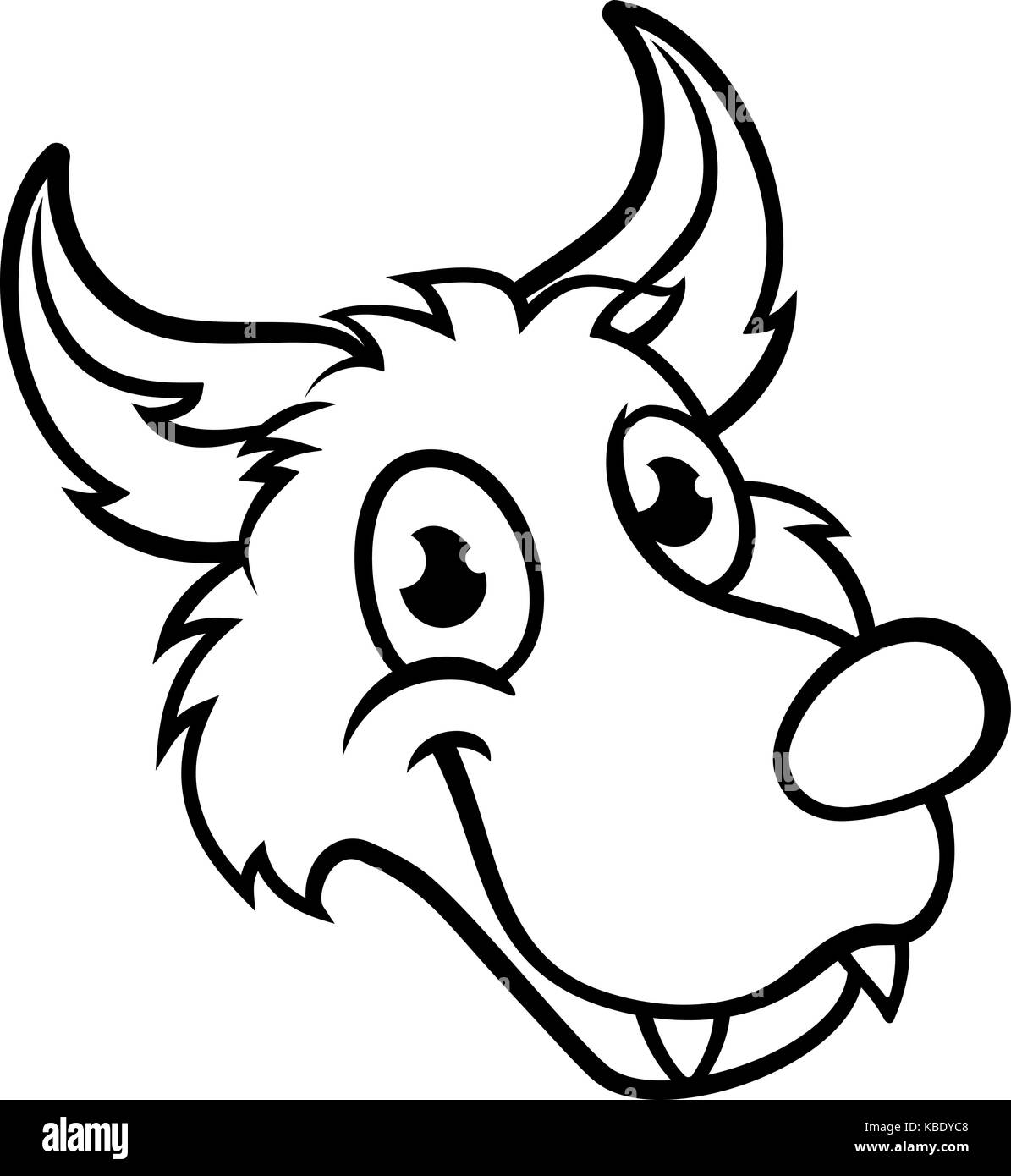 Wolf Cartoon Character Face Stock Vector