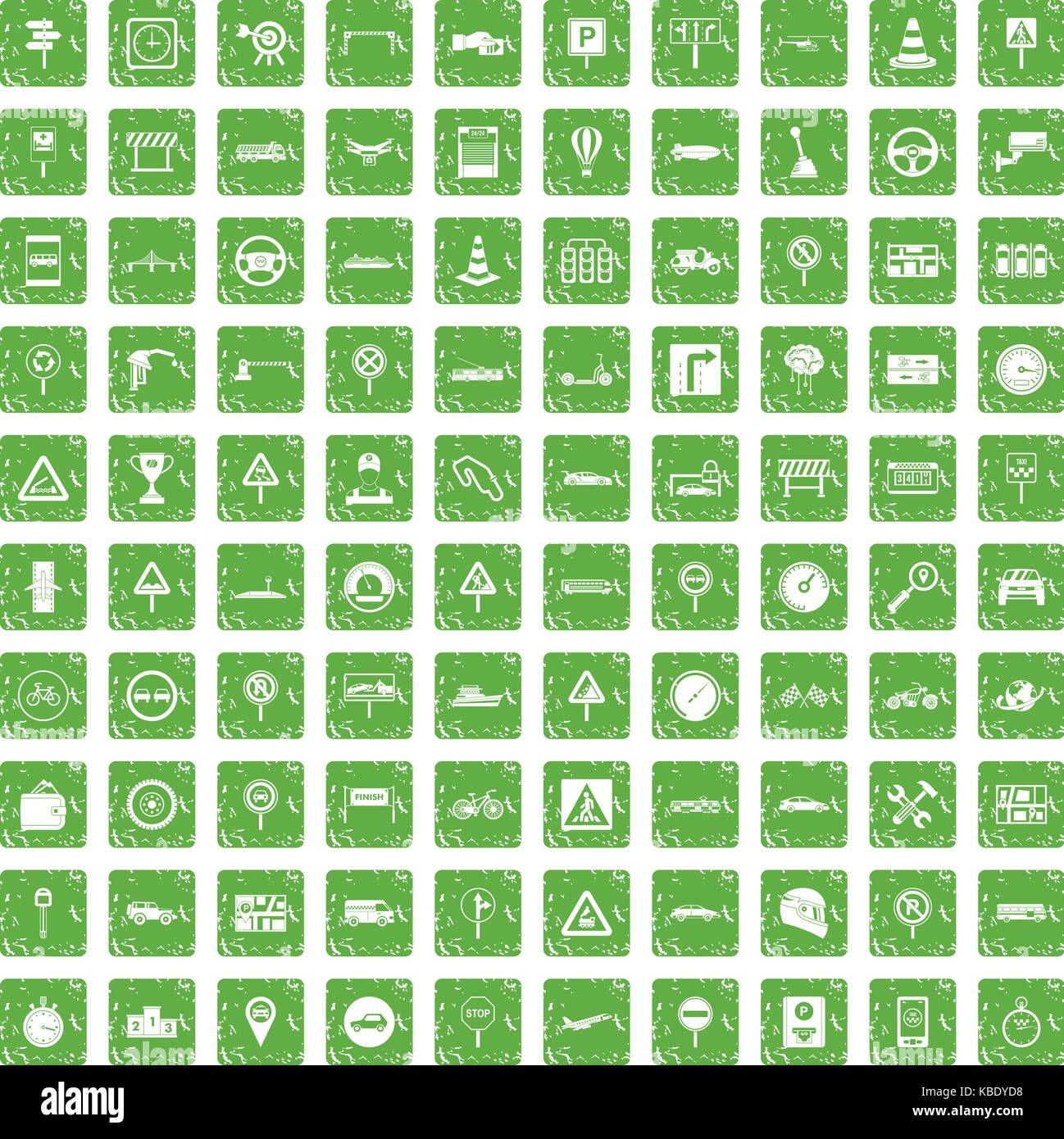 100 traffic icons set grunge green Stock Vector Image & Art - Alamy