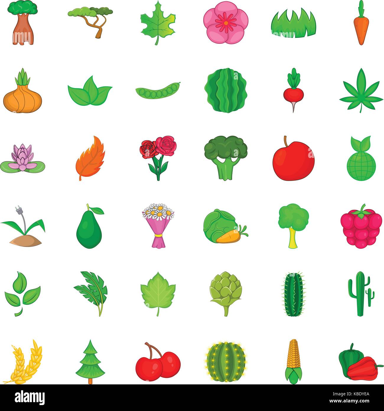 Flower icons set, cartoon style Stock Vector Image & Art - Alamy