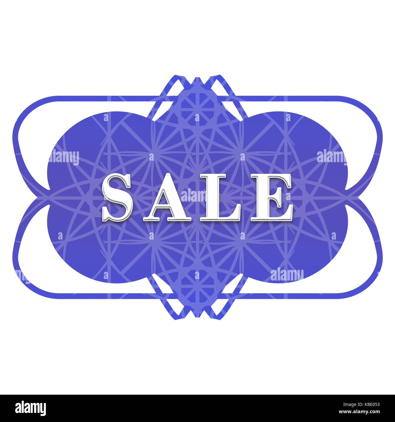 Blue sale label with a pattern of snowflakes on a white background ...