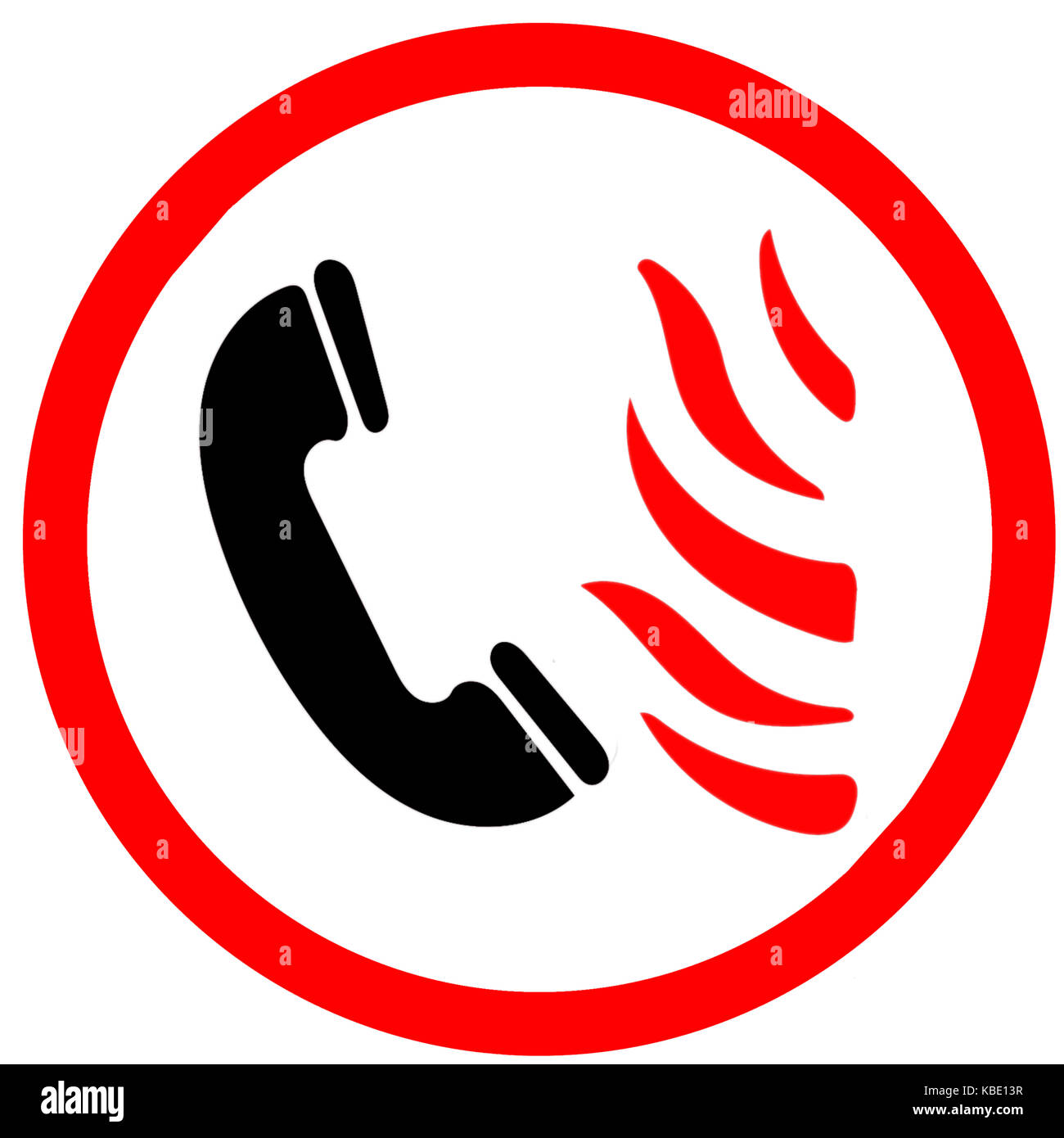 Call firestation if you see fire illustrated Icon isolated on white