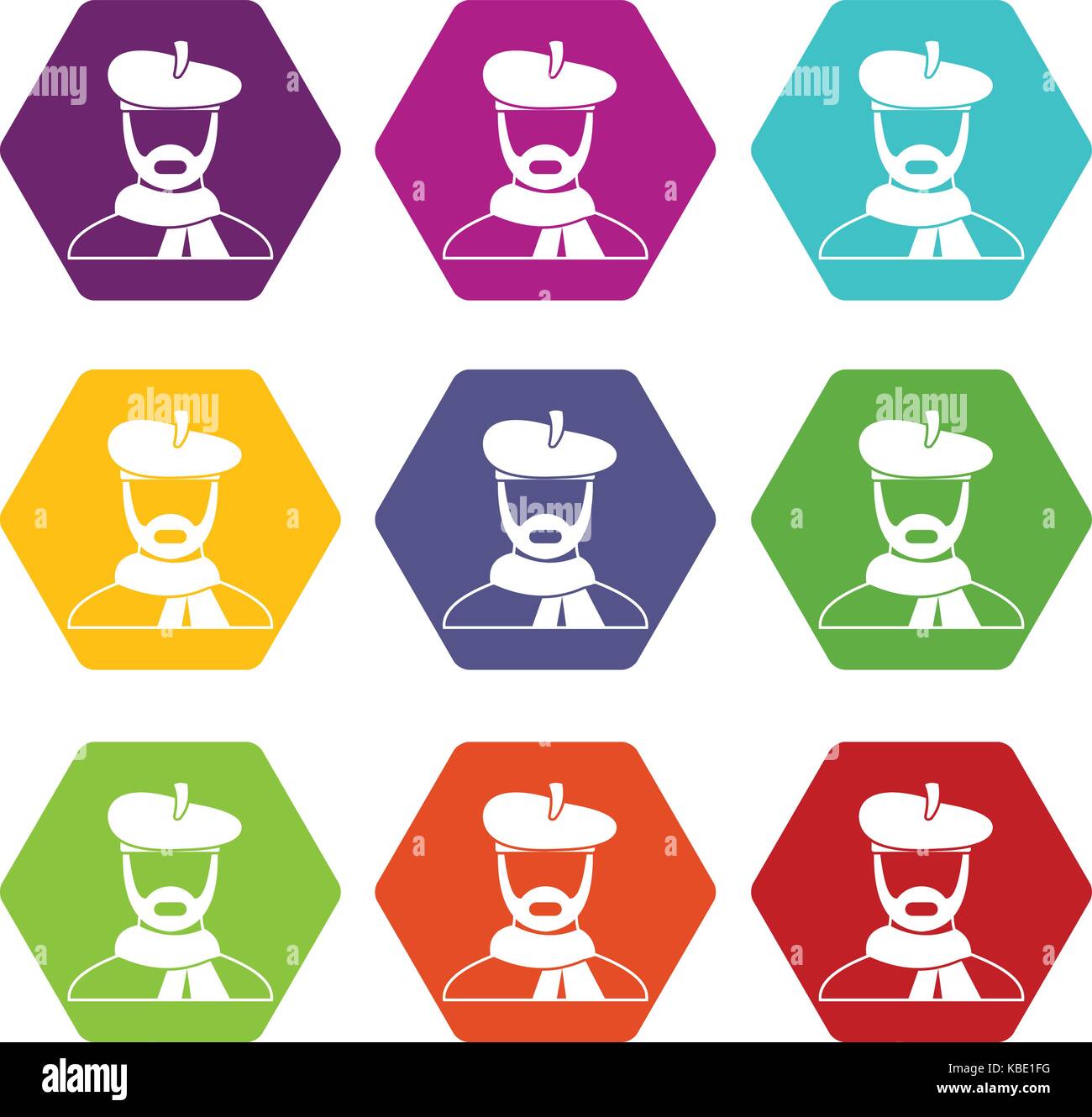 Artist icon set color hexahedron Stock Vector Image & Art - Alamy