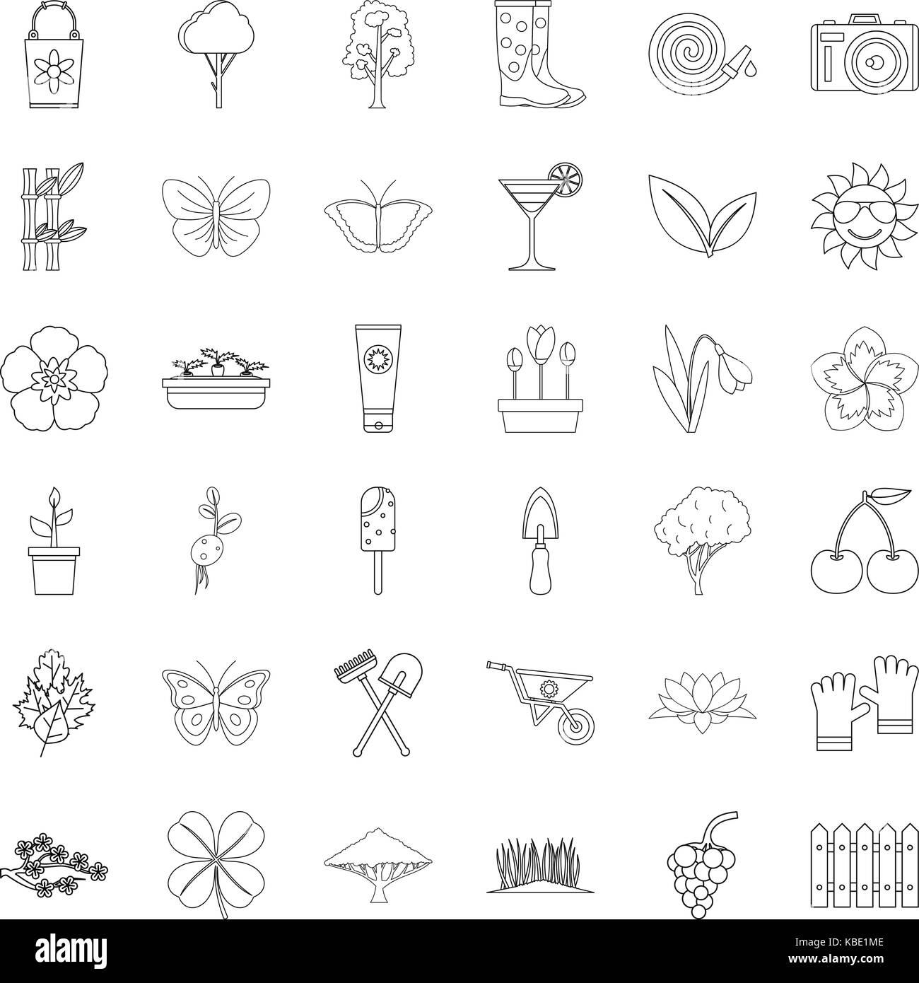 Clover icons set, outline style Stock Vector Image & Art - Alamy