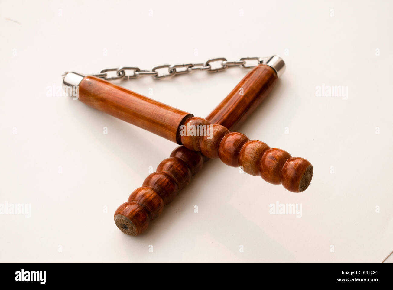 Martial arts nunchaku weapon Stock Photo Alamy