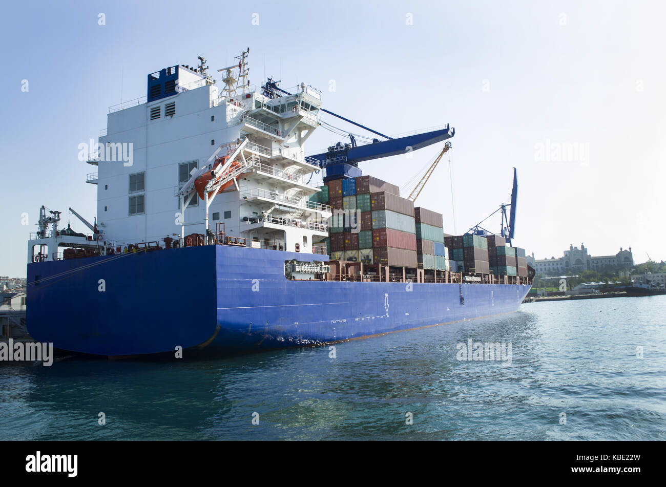 large container vessel unloaded in port of istanbul haydarpasa Stock ...
