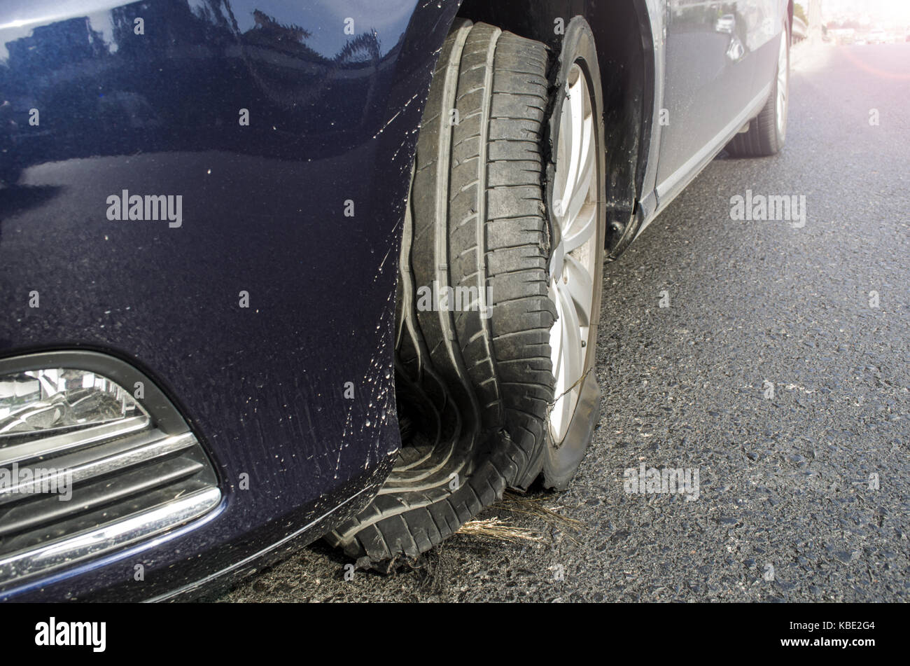 Blown Tire Stock Photos & Blown Tire Stock Images Alamy